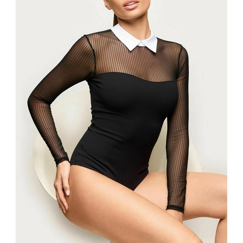 Yamamay Babydoll mit Kragen und durchsichtigen Ärmeln  