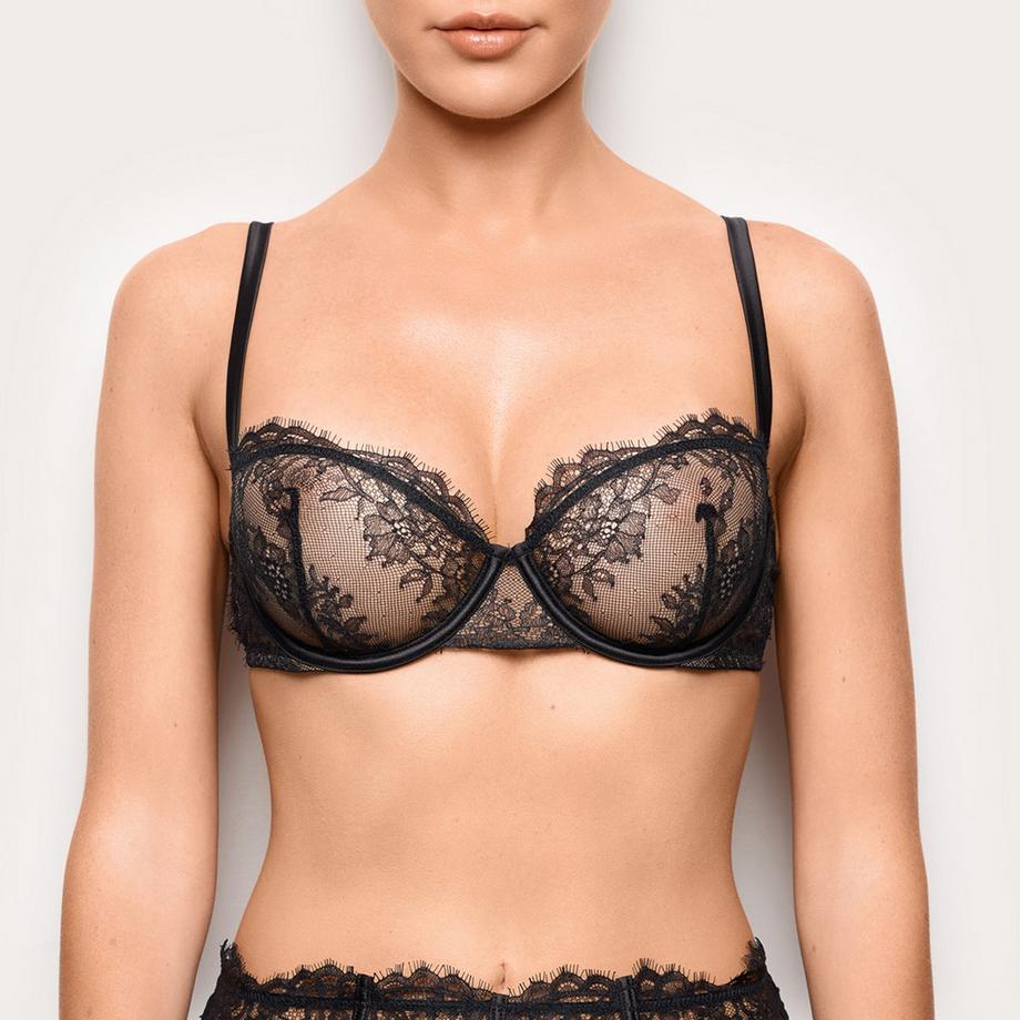 Soutien-gorge balconnet, bretelles fixes