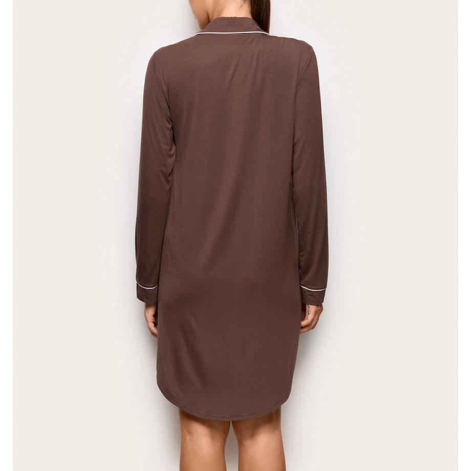 Yamamay Camicia da notte a maniche lunghe con bordo contrastante  