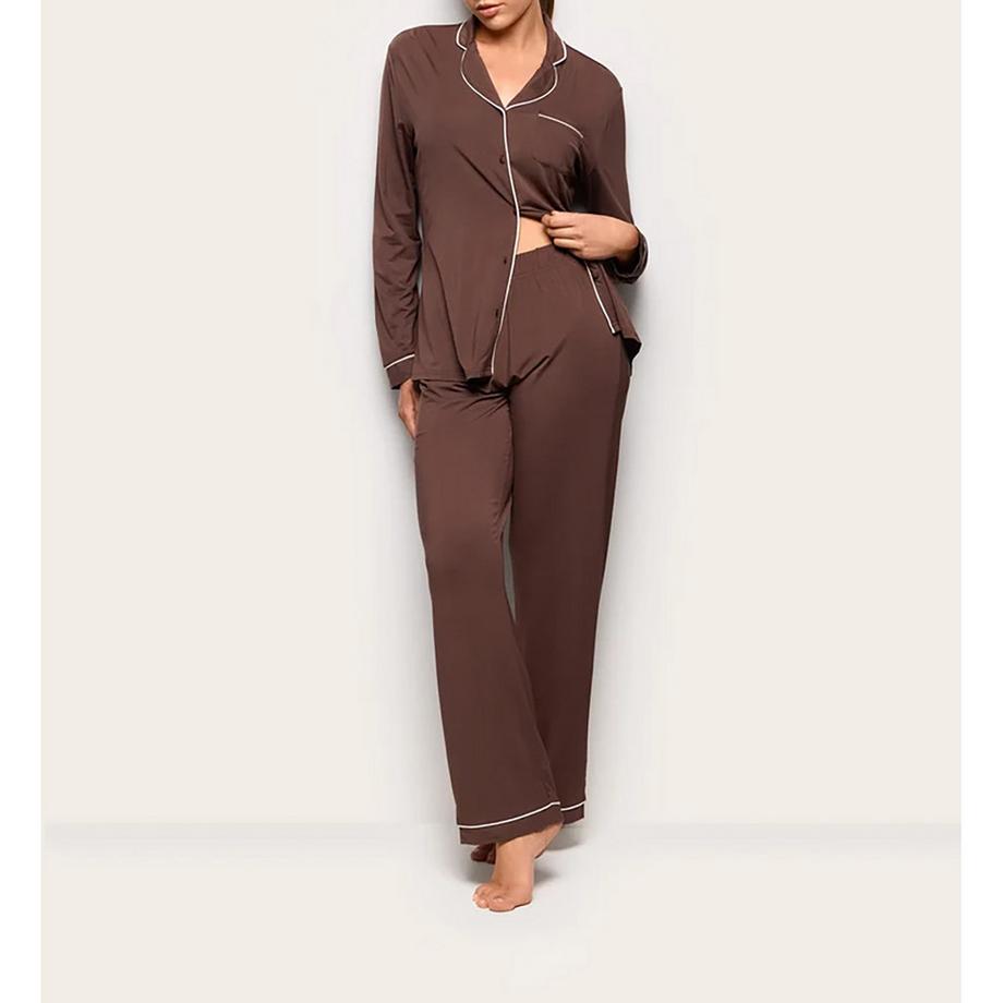 Yamamay Pantaloni da pigiama con vita elastica e bordini  