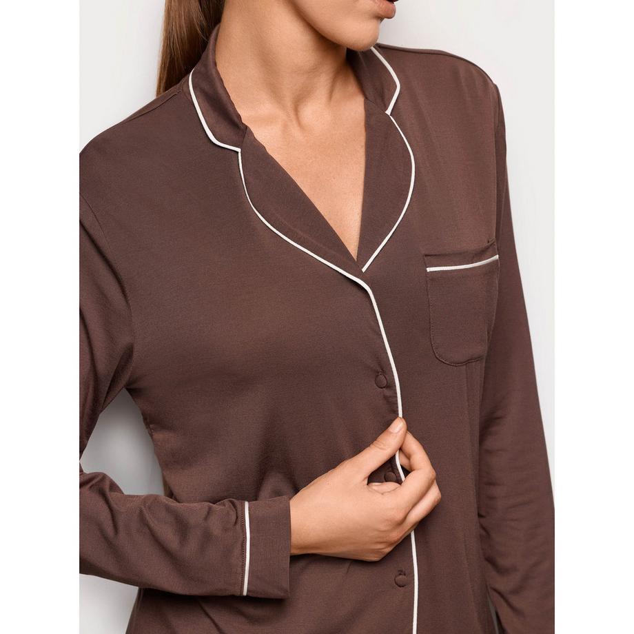 Yamamay Top da pigiama a maniche lunghe con chiusura a bottoni  