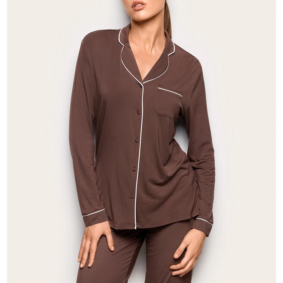 Yamamay Top da pigiama a maniche lunghe con chiusura a bottoni  