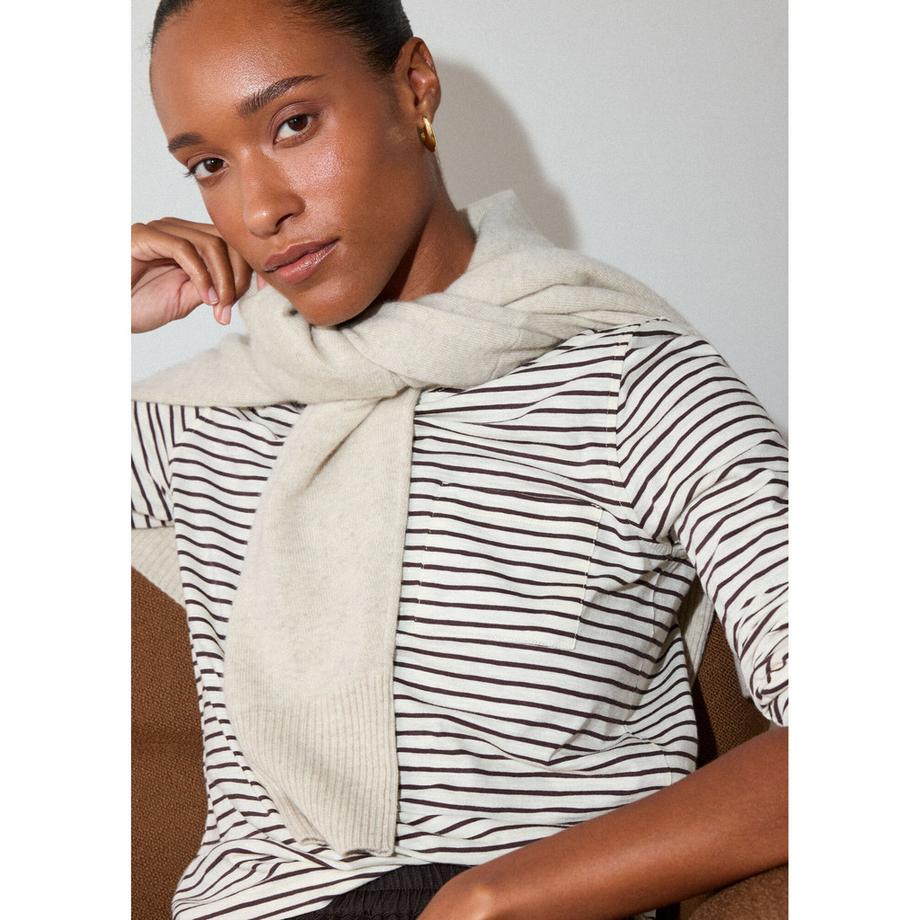 Whistles Stripe Crew Neck Haut à Manches Longues  