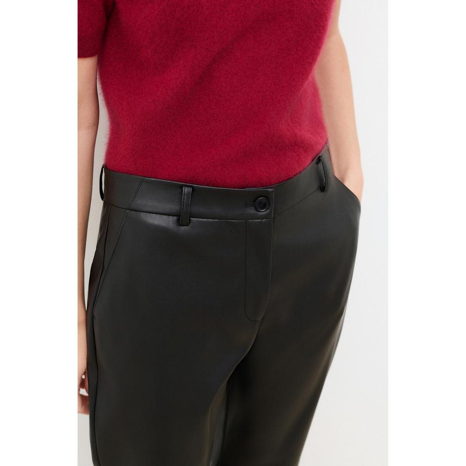 Caroll Pantalon Effet Cuir Jambe Droite  