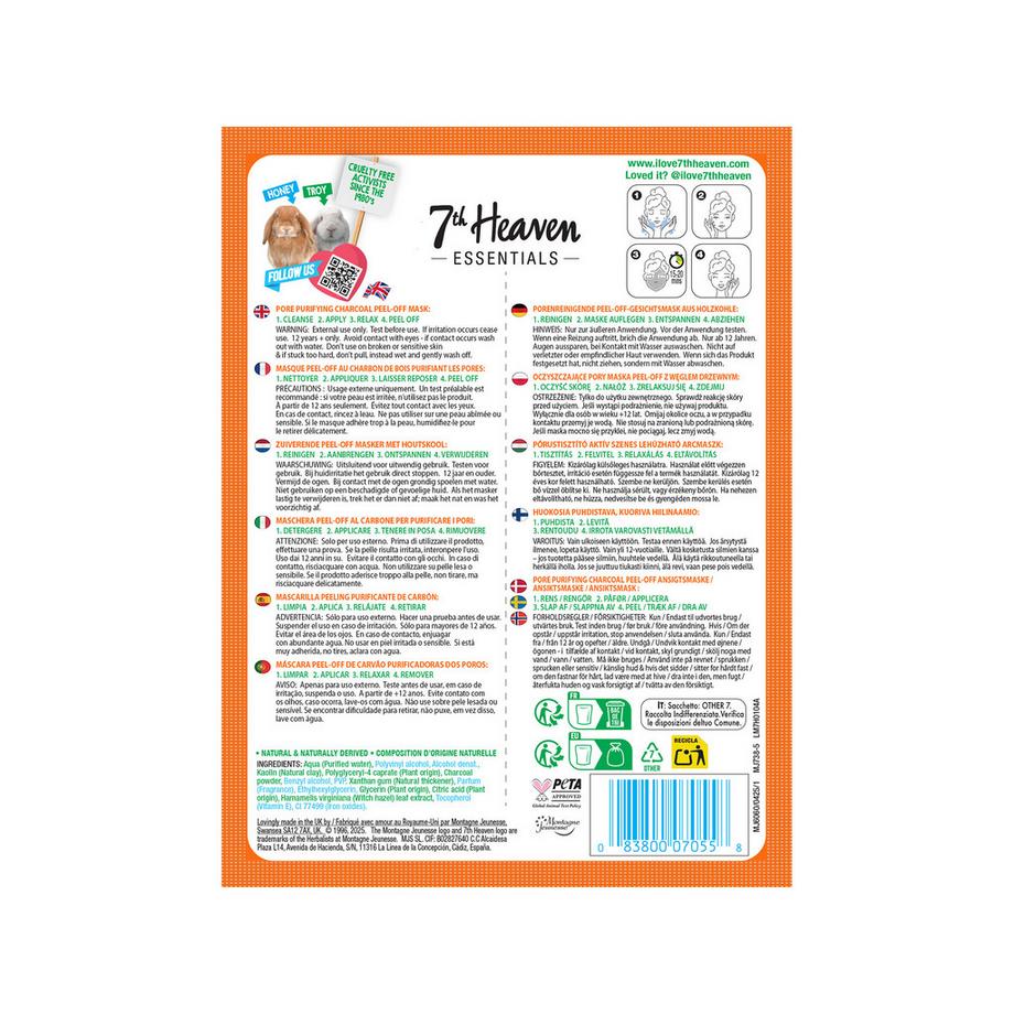 7th Heaven  Purifiant les pores charbon des bois masque peeling 
