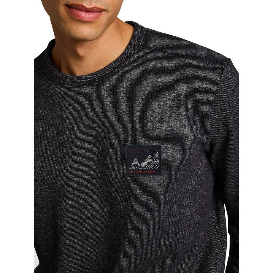 TOM TAILOR Langarm T-Shirt mit Berg Patch  