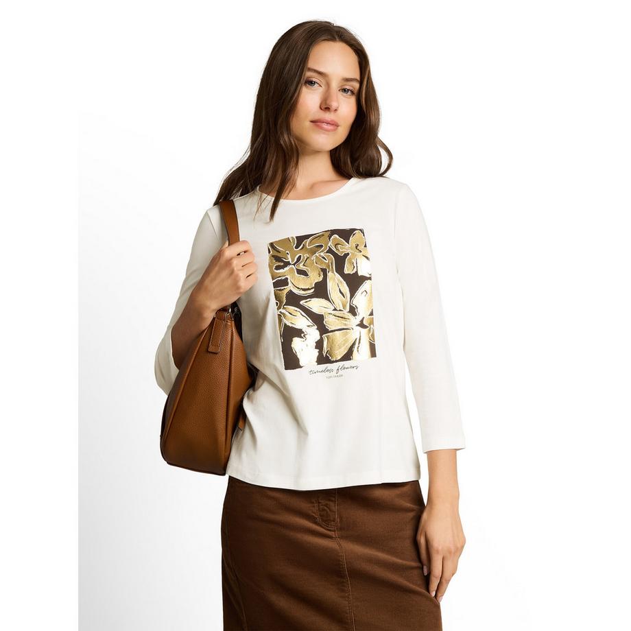 TOM TAILOR Langarm T-Shirt mit Blumendruck  