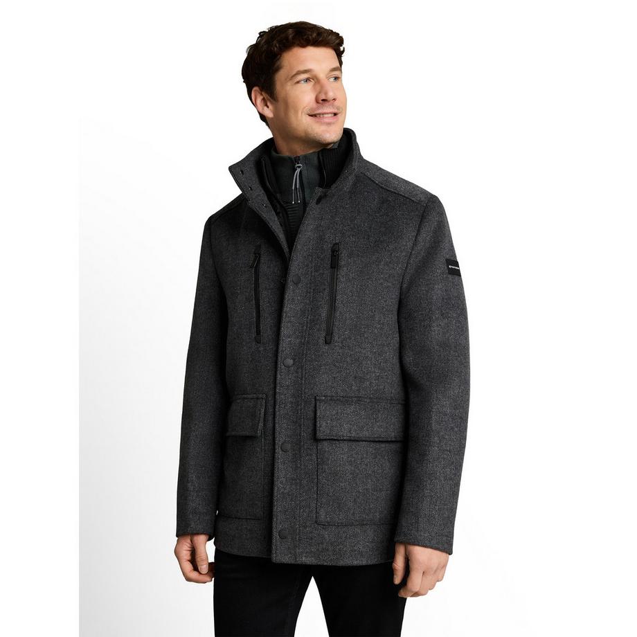 TOM TAILOR Veste en mélange de laine à col montant  