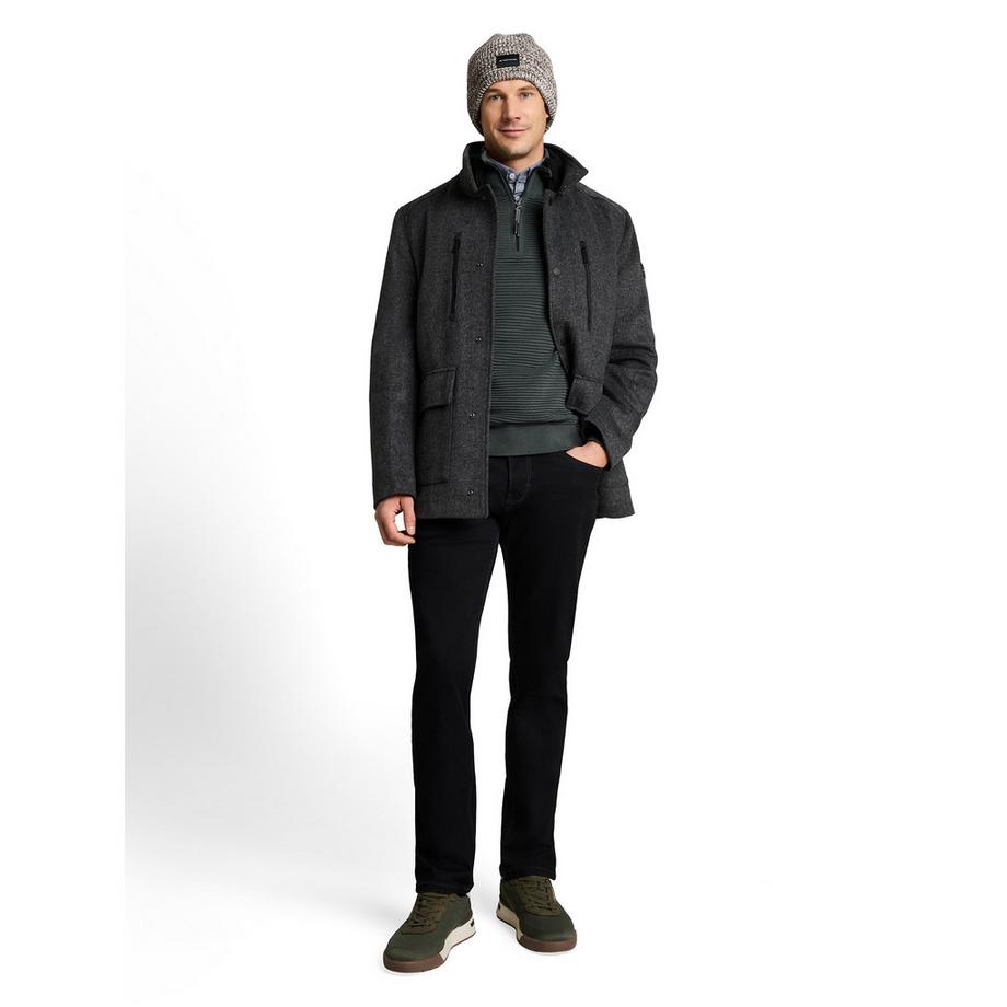 TOM TAILOR Veste en mélange de laine à col montant  