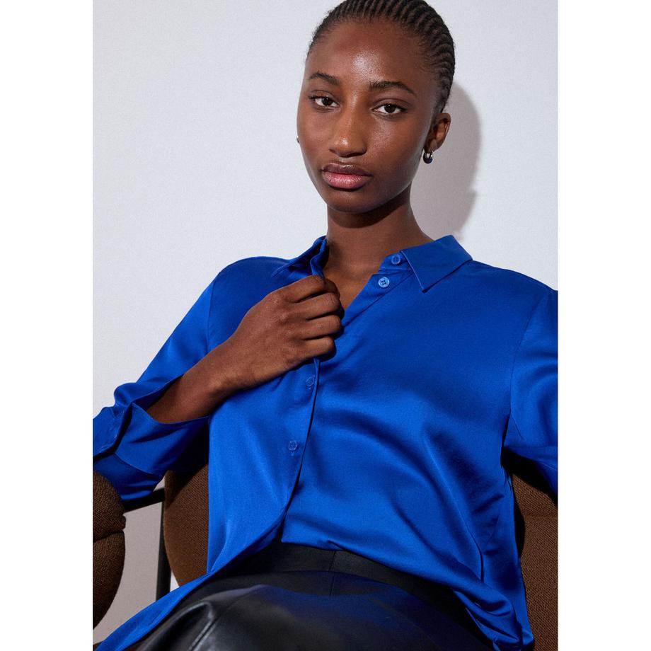 Whistles Chemise Satin Viscose Manches Longues  