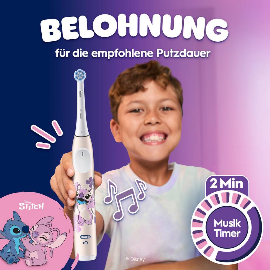 Oral-B iO Kids 6+ Disney Angel - Lilo & Stitch - Elektrische Zahnbürste iO Kids 6+ mit Reiseetui Angel 