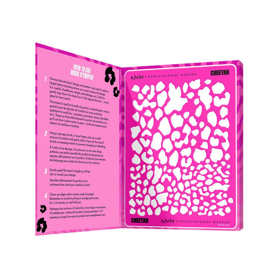NYX-PROFESSIONAL-MAKEUP  Animal Print Schablonen-Set Vorlagen für Gesichts-, Körper- und Augen-Makeup (4-teilig) 