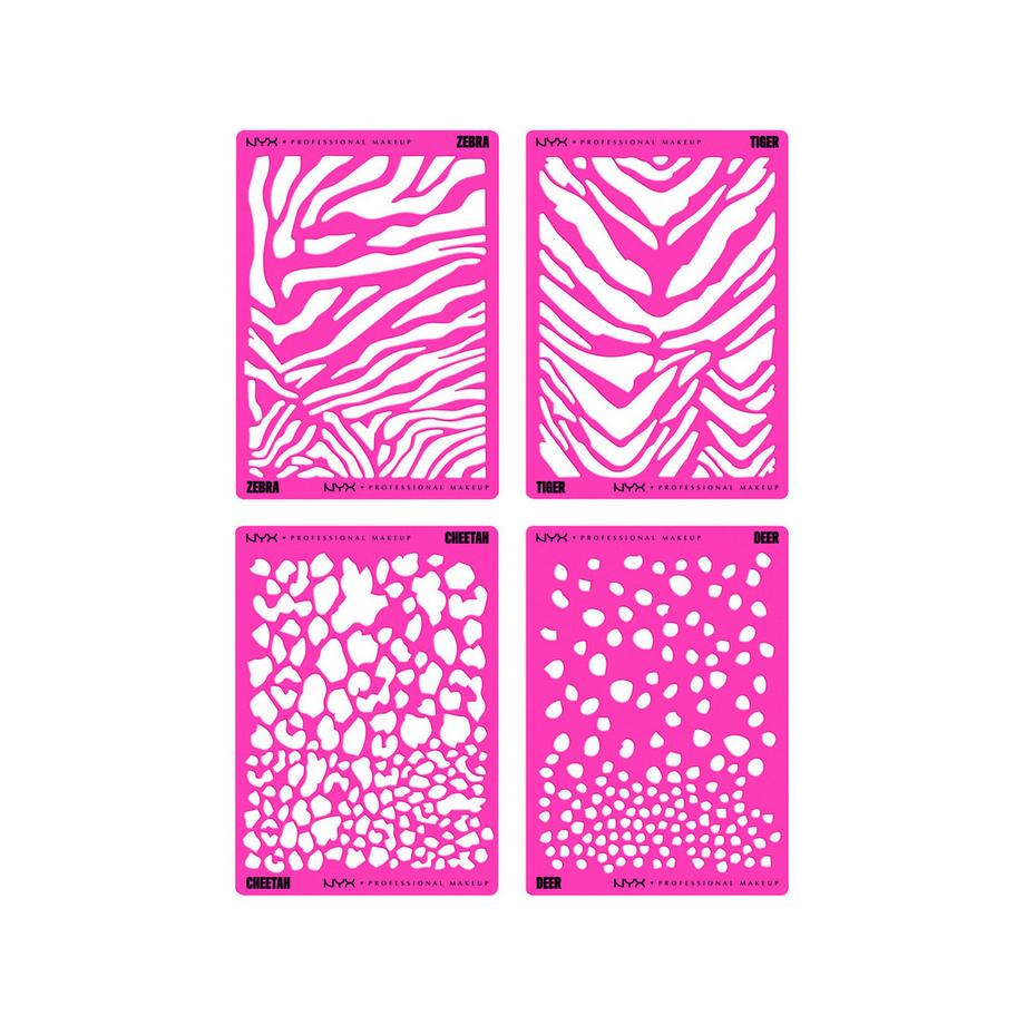 NYX-PROFESSIONAL-MAKEUP  Animal Print Schablonen-Set Vorlagen für Gesichts-, Körper- und Augen-Makeup (4-teilig) 