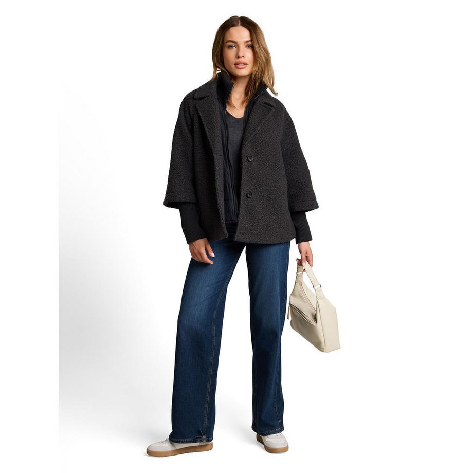 TOM TAILOR Faux Fur Jacke mit Reverskragen  
