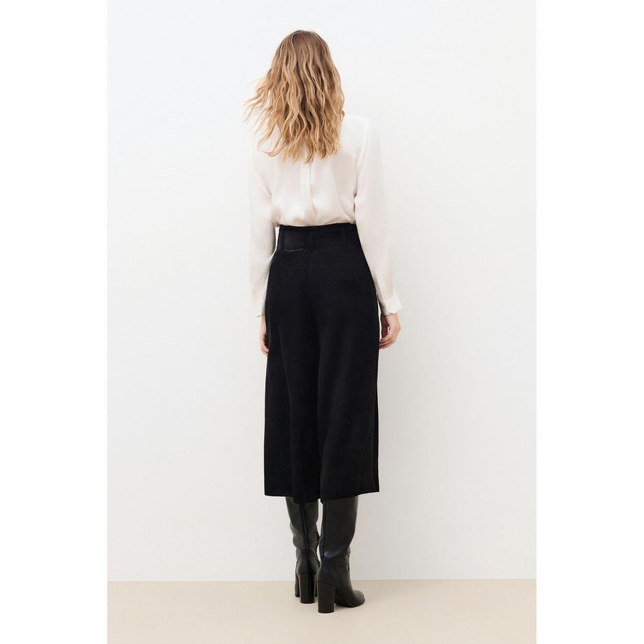 Caroll Pantaloni plissettati vita alta con cintura  