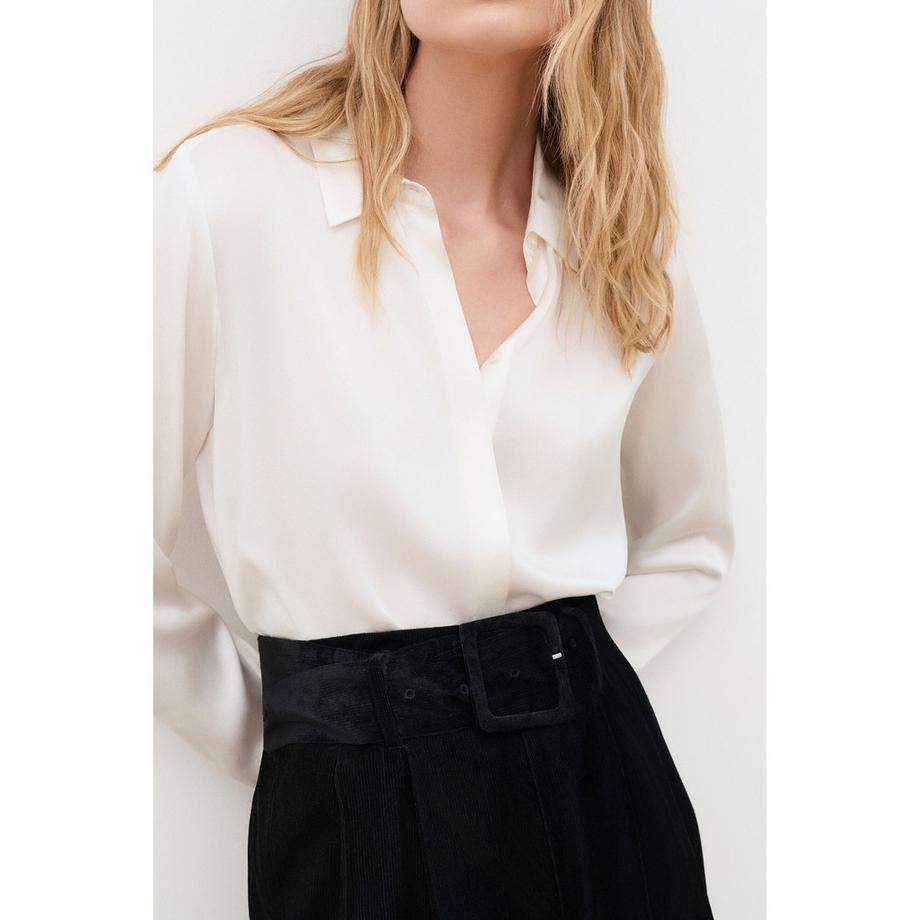 Caroll Pantaloni plissettati vita alta con cintura  