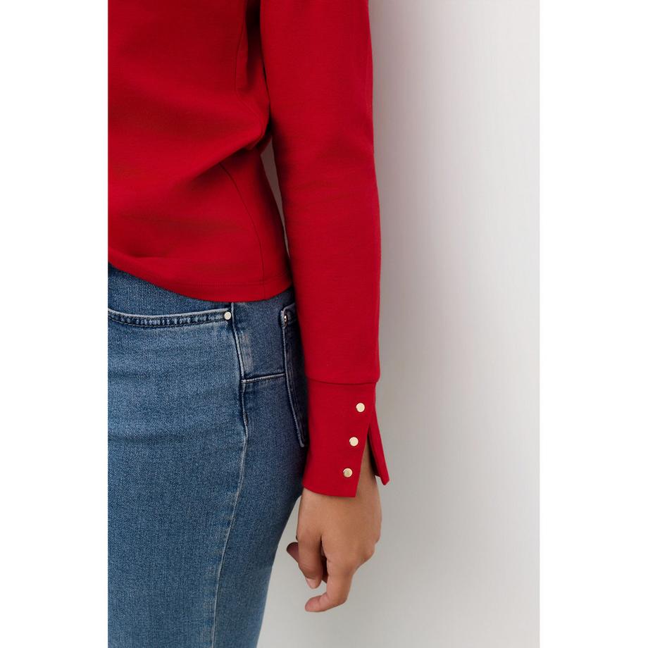Caroll T-shirt collo alto con polsini bottonati  