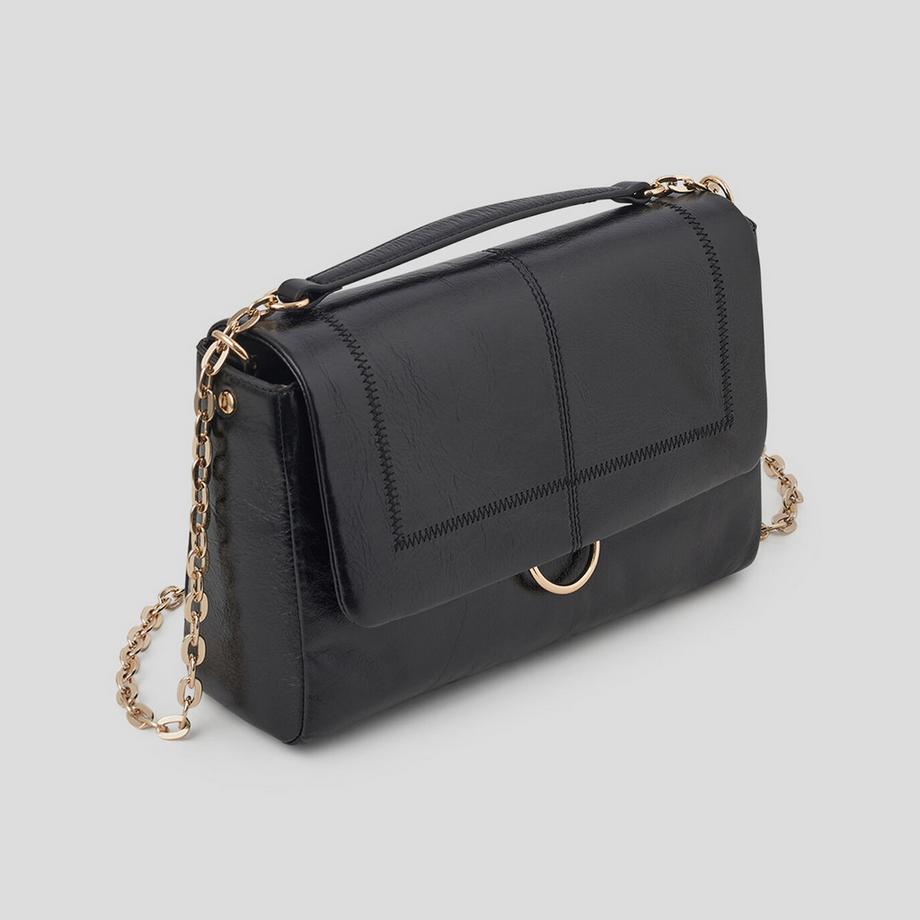 Caroll Sac à main noir avec bandoulière chaîne  