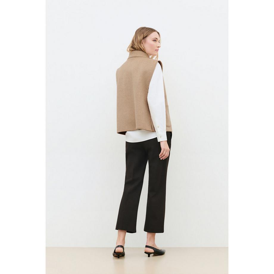 Caroll Poncho con collo alto e chiusura doppiopetto  