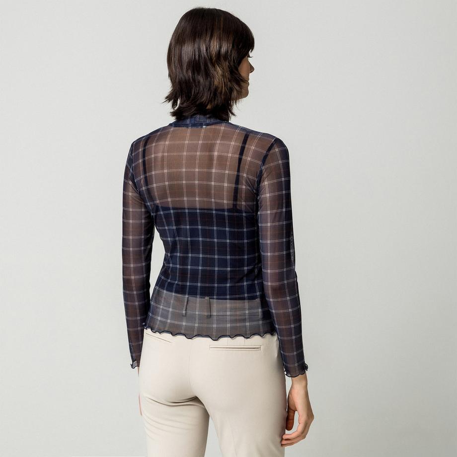 MORGAN T-shirt a maniche lunghe trasparente con collo alto  