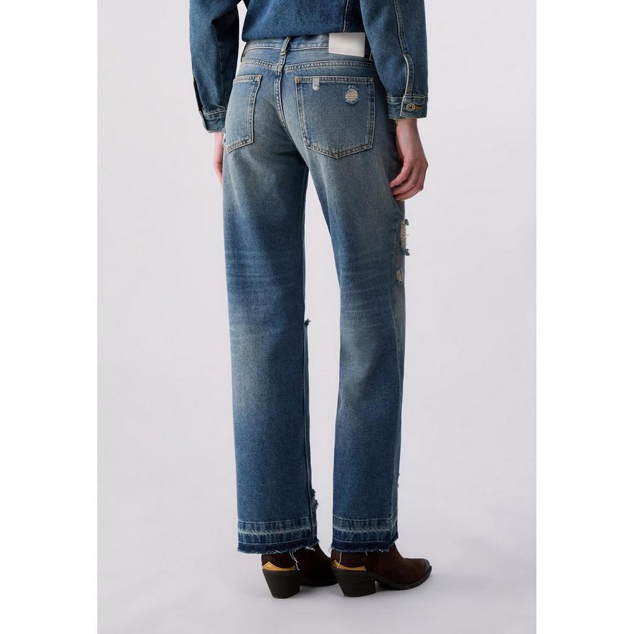 LIU JO Jeans a gamba larga strappati  