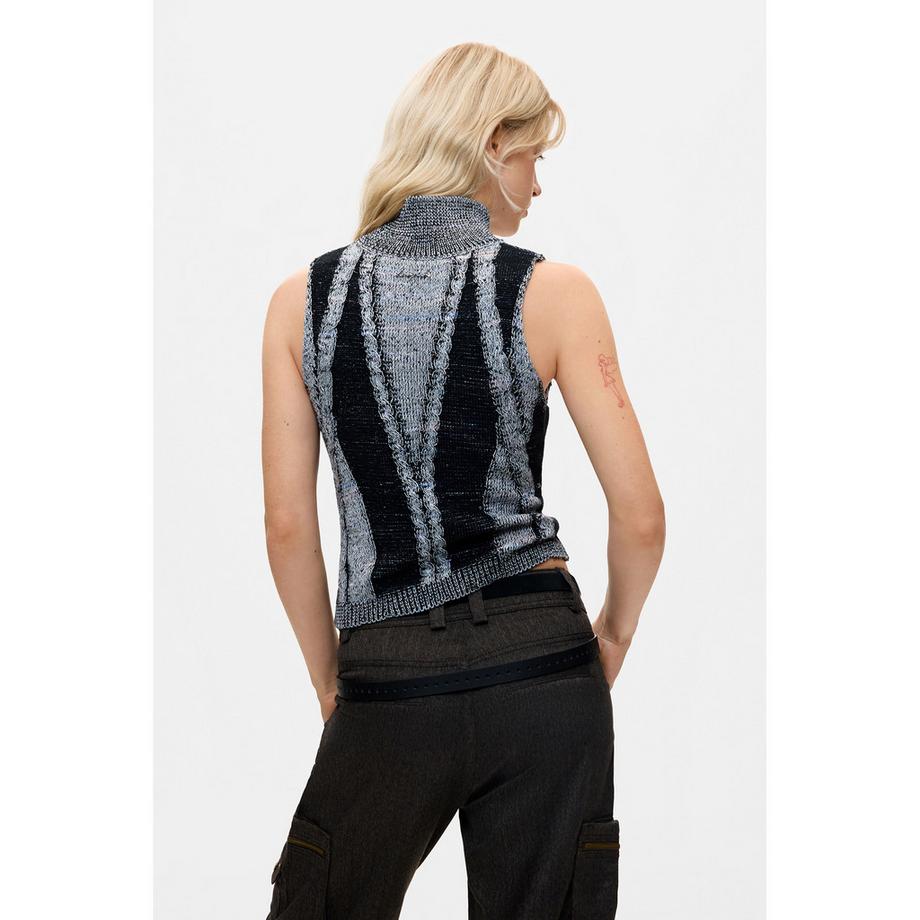 Desigual T-shirt col roulé sans manches  