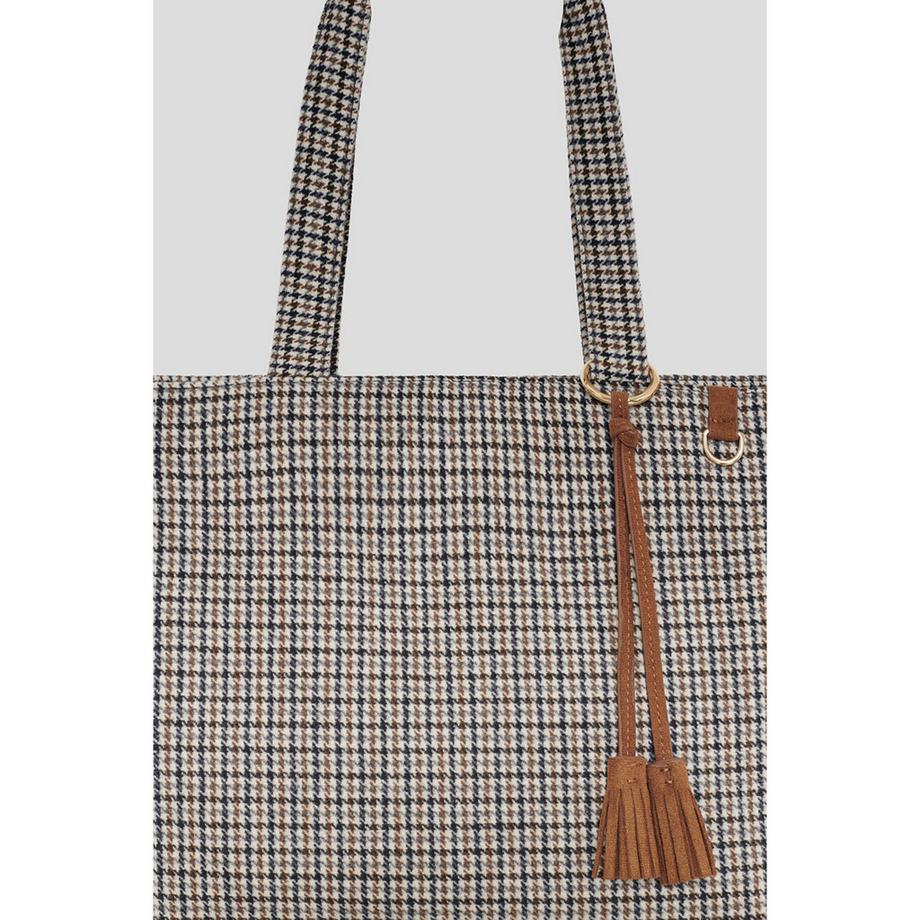 Caroll Houndstooth Shopper mit Quastendetail  