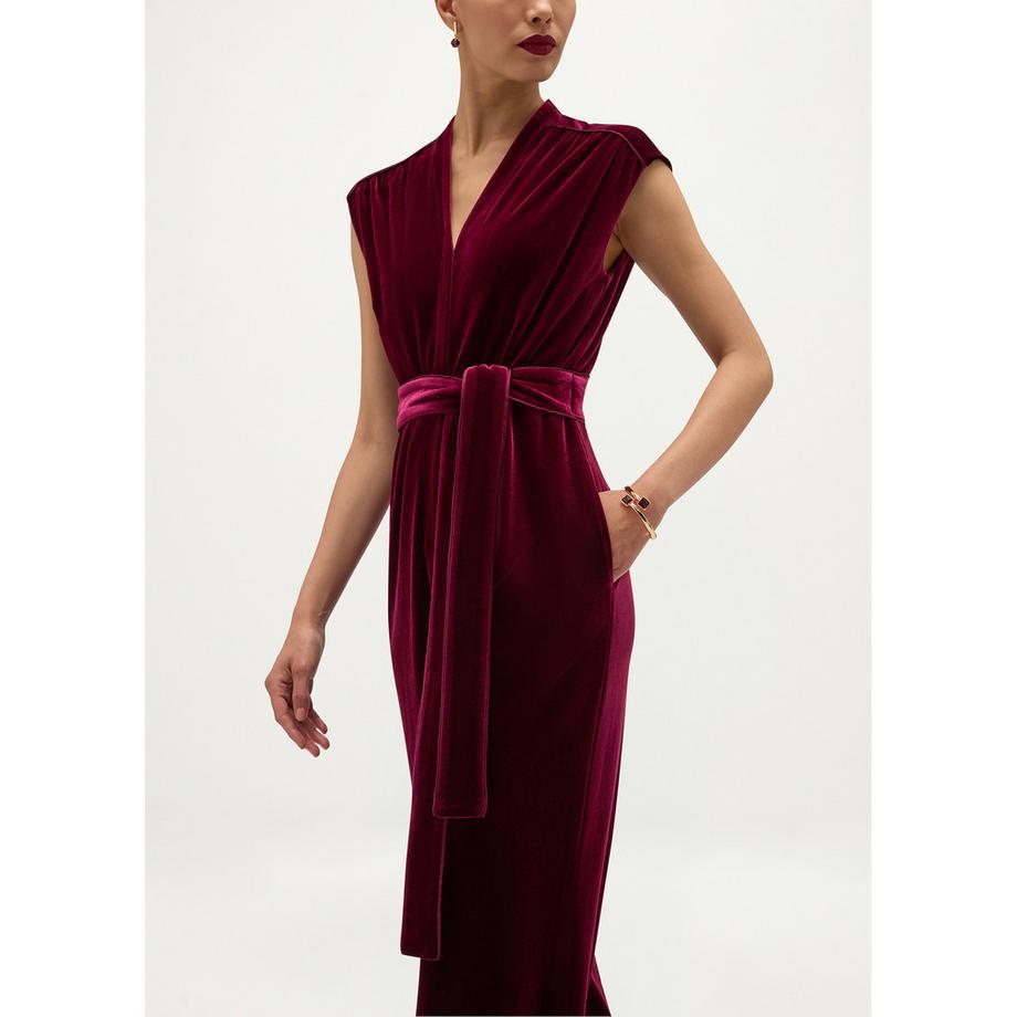 HOBBS Olive Jumpsuit mit Wickelvorderseite und Schleifenbund  