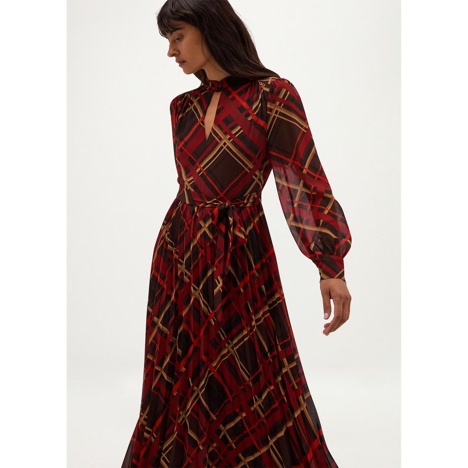 HOBBS Vestito Ophelia a maniche lunghe con stampa a quadri  