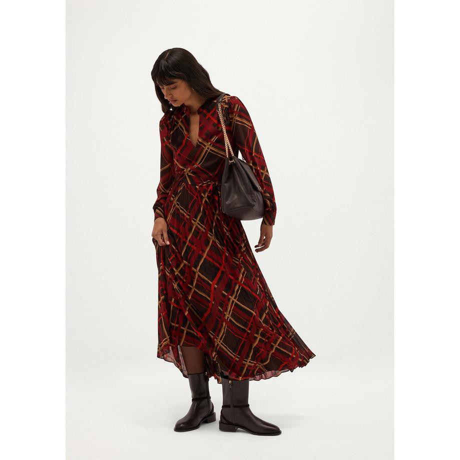 HOBBS Vestito Ophelia a maniche lunghe con stampa a quadri  