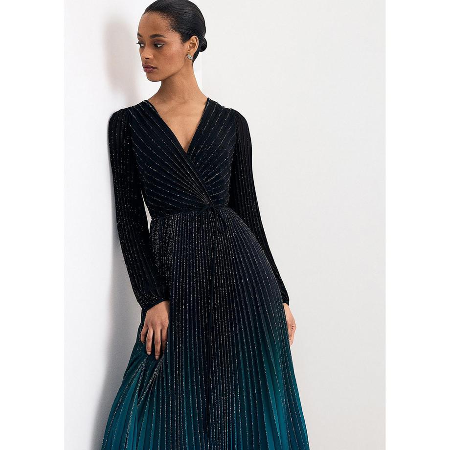 Phase Eight Simara Langarm Plissé Wrap Kleid  