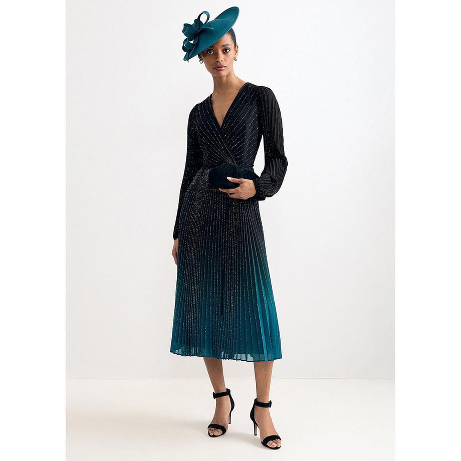 Phase Eight Simara Langarm Plissé Wrap Kleid  