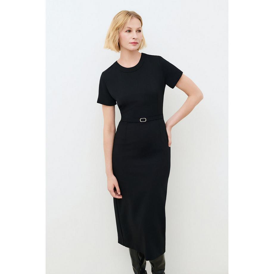 Caroll Vestito midi a maniche corte con cintura  