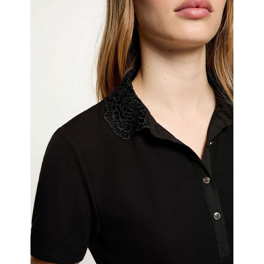 MORGAN Polo Shirt mit Spitzenkragen  