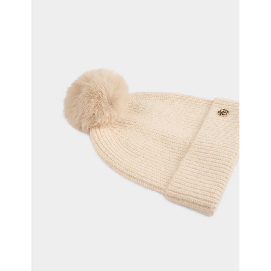 MORGAN Bonnet côtelé avec pompon  