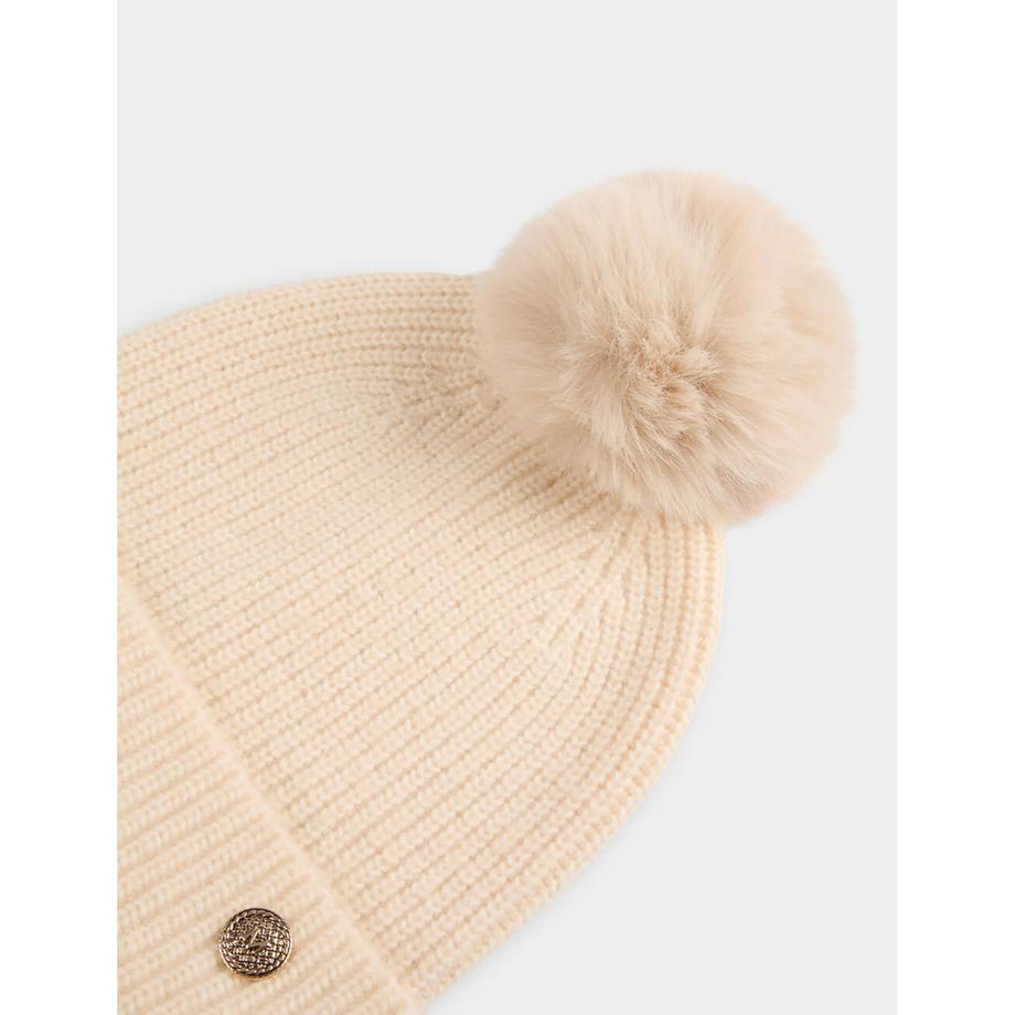MORGAN Bonnet côtelé avec pompon  