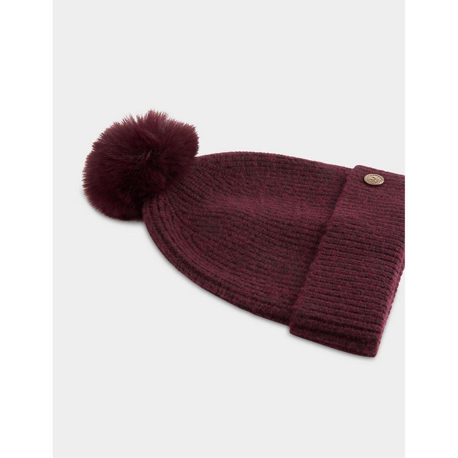 MORGAN Gerippte Mütze mit Pompon  