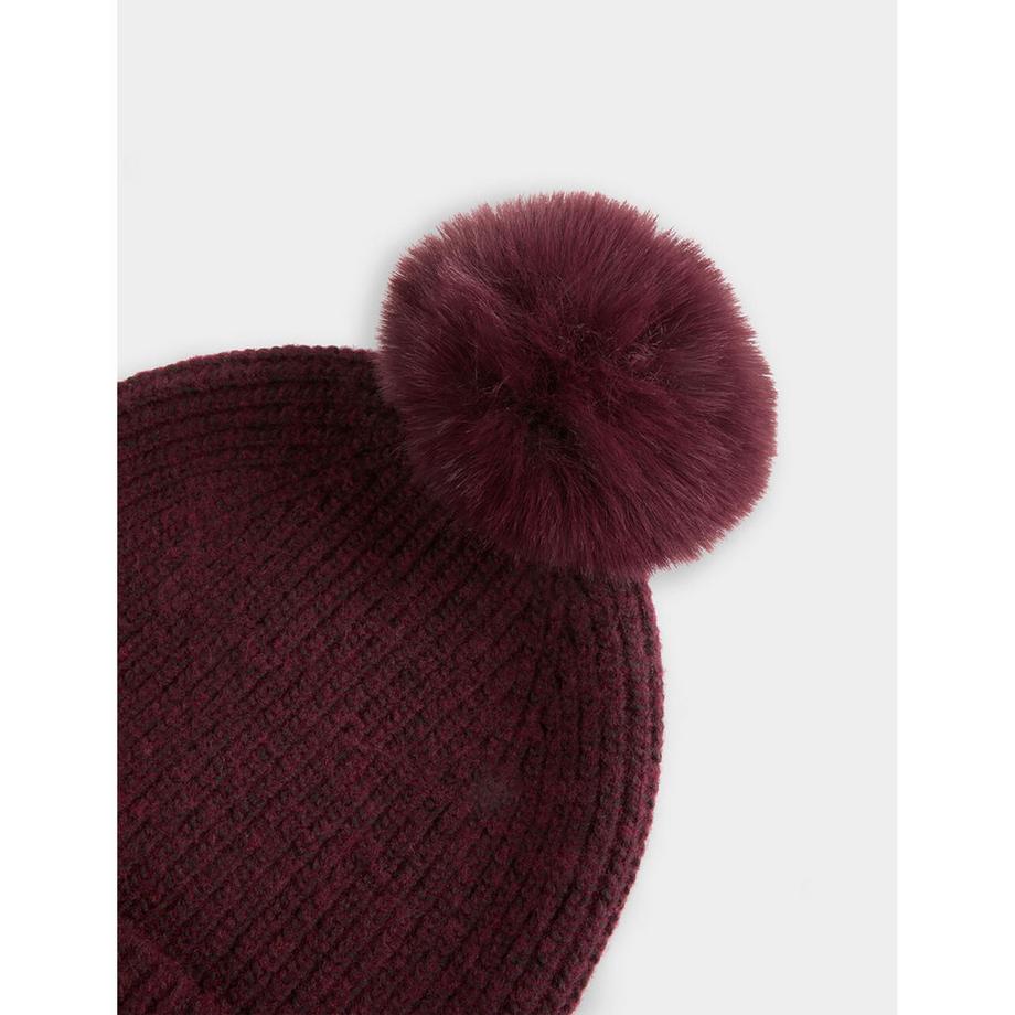 MORGAN Gerippte Mütze mit Pompon  