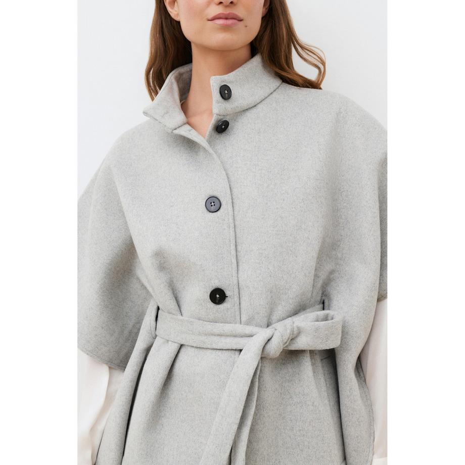 Caroll Poncho à col montant et ceinture  