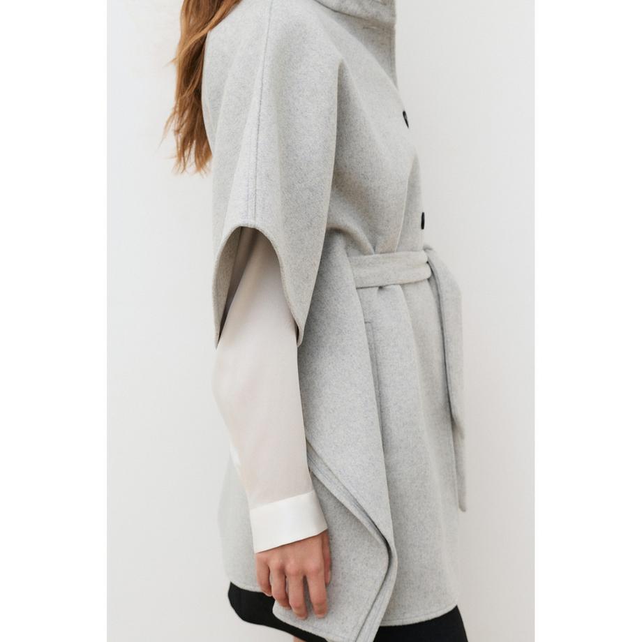 Caroll Poncho à col montant et ceinture  