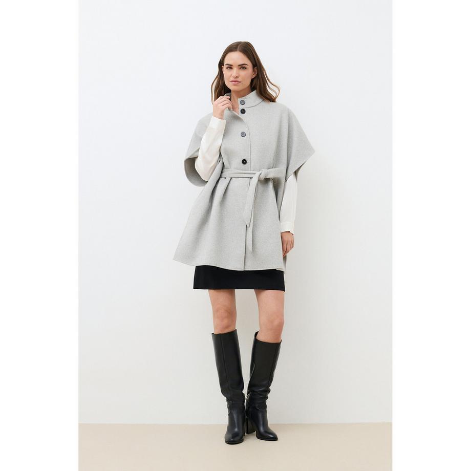 Caroll Poncho à col montant et ceinture  