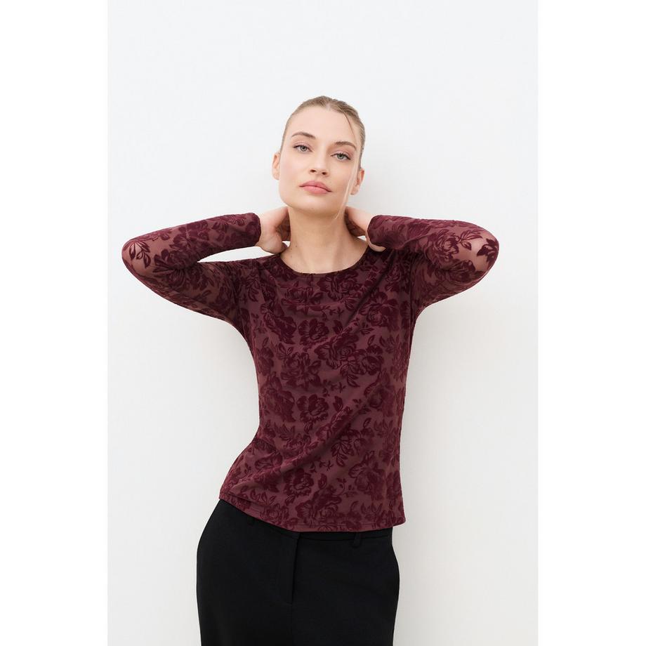 Caroll Blumendruck Langarm T-Shirt  