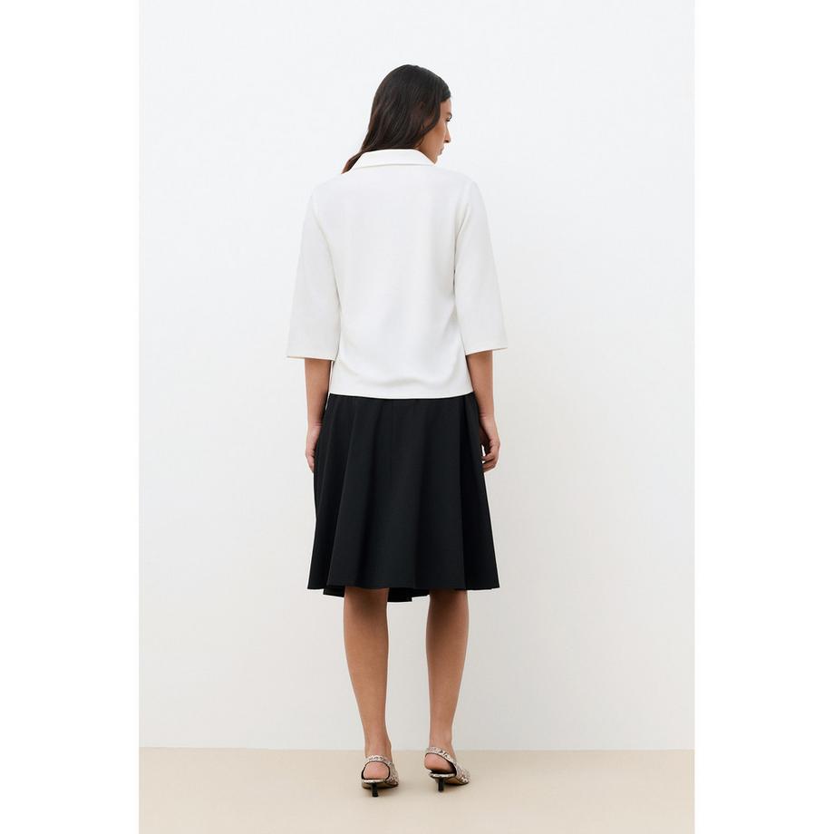 Caroll T-shirt col polo manches trois quarts  