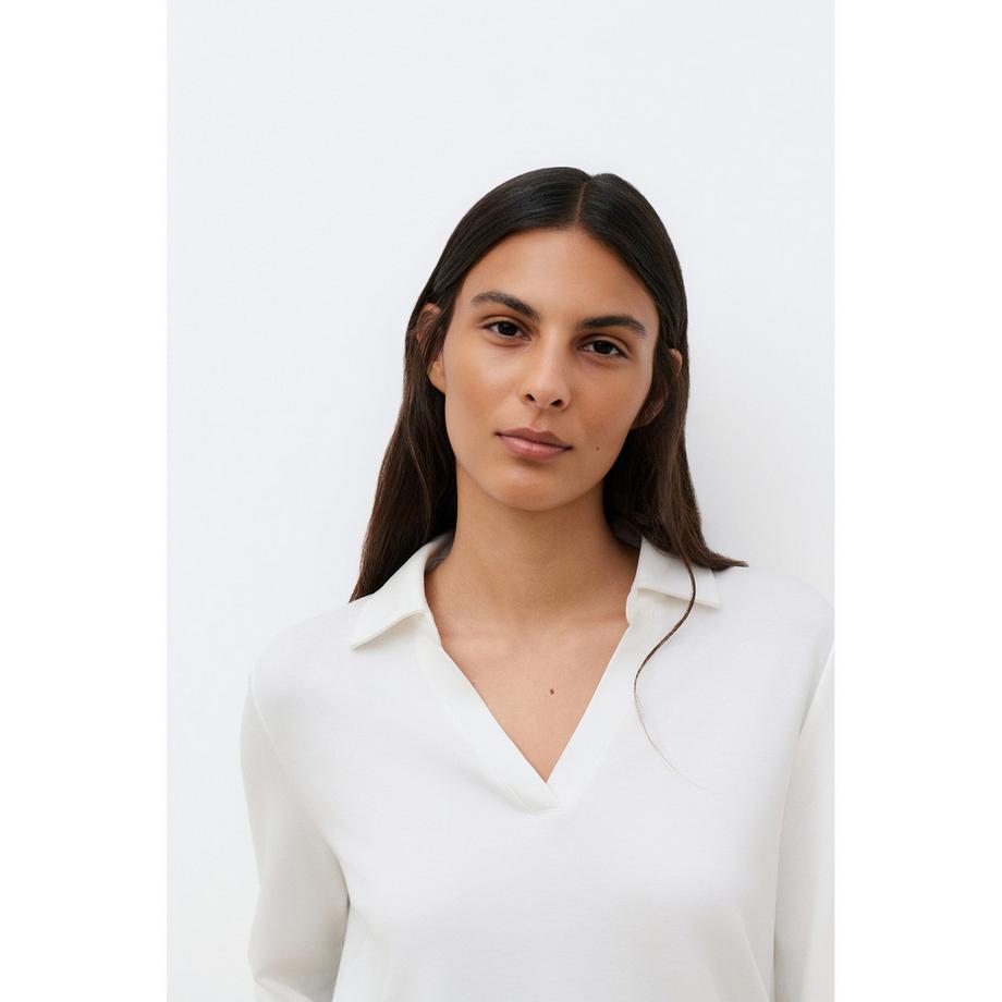 Caroll T-shirt col polo manches trois quarts  