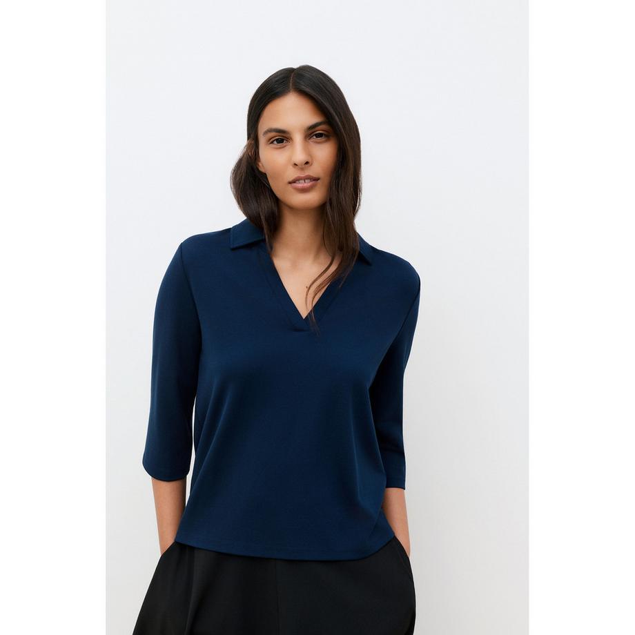 Caroll T-shirt col polo manches trois quarts  