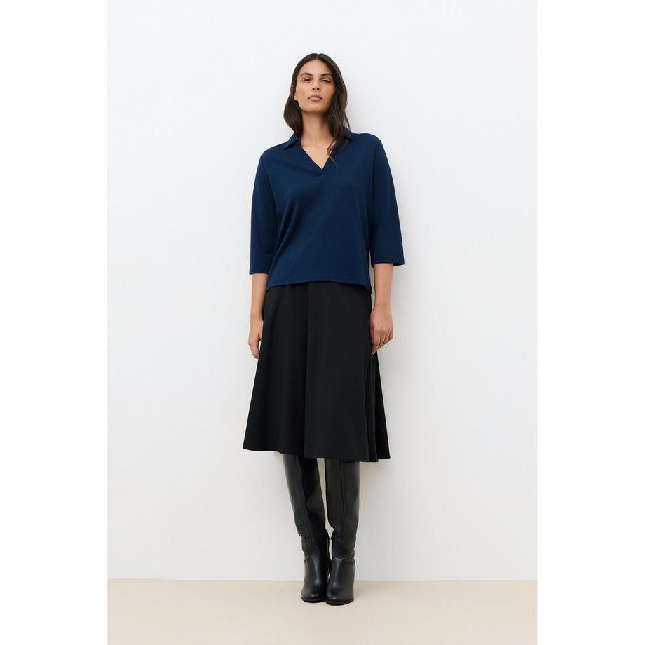 Caroll T-shirt col polo manches trois quarts  