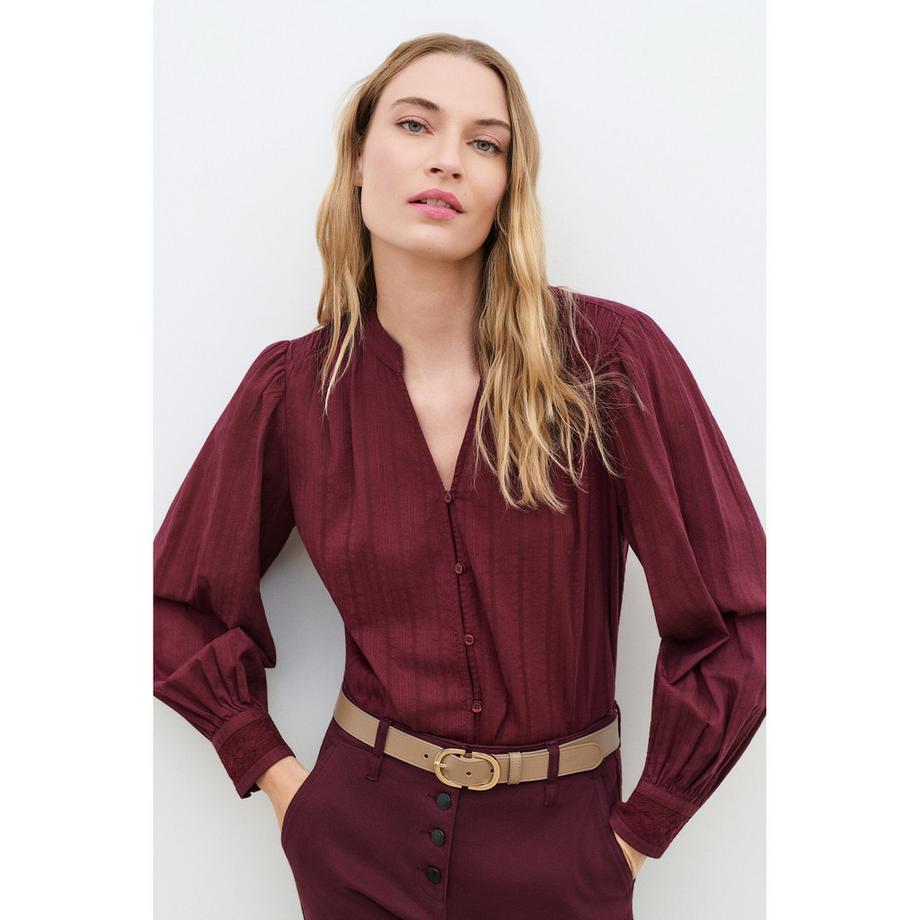 Caroll Blouse à manches longues avec col en V  