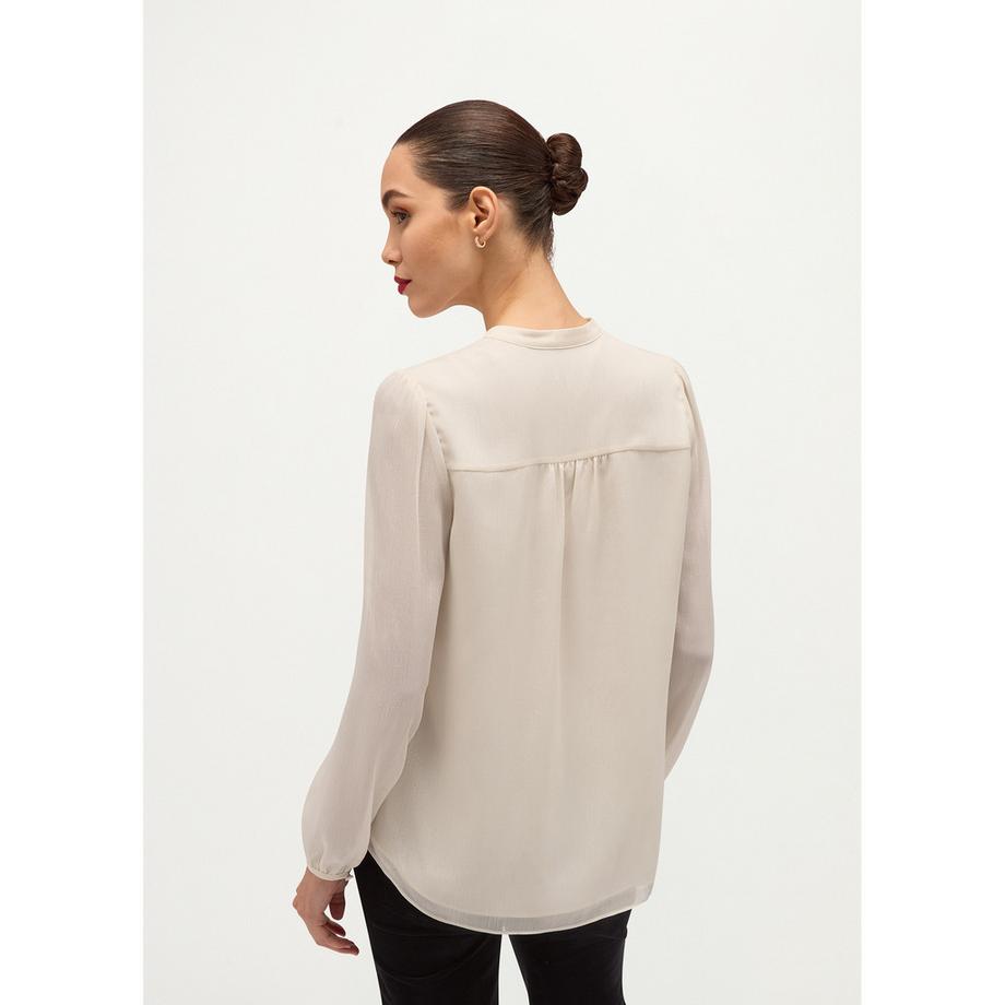 HOBBS Annika Camicetta a maniche lunghe con collo a fiocco  