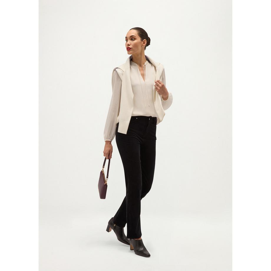 HOBBS Annika Camicetta a maniche lunghe con collo a fiocco  
