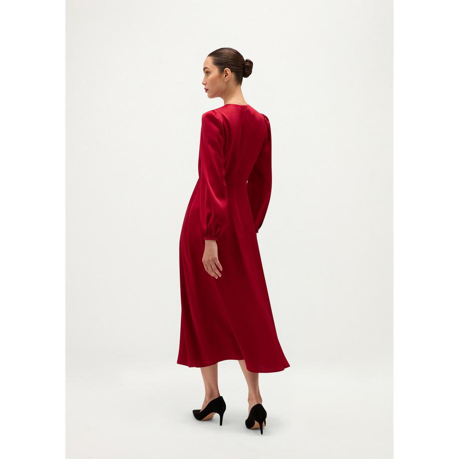 HOBBS Rosabella Abito Midi a Maniche Lunghe e Collo a V  